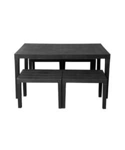 SET DA GIARDINO "SAMOA" IN POLIPROPILENE ANTRACITE 4 SEDUTE E TAVOLO