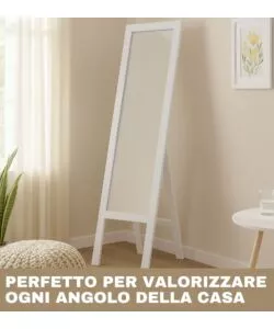 SPECCHIO DA TERRA BELLAHOME CON CORNICE BIANCO 33X150 CM