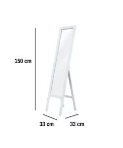 SPECCHIO DA TERRA BELLAHOME CON CORNICE BIANCO 33X150 CM