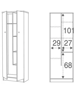 ARMADIO PORTASCOPE BIANCO FIAMMATO 62X34X183 CM