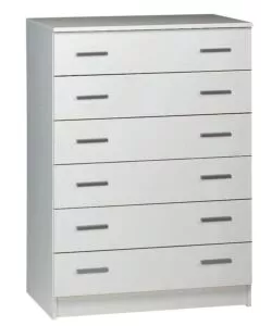 CASSETTIERA BIANCA CON 6 CASSETTI, 77X107X47 CM