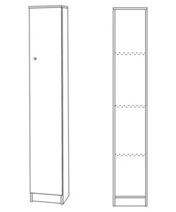MOBILE COLONNA BIANCO FIAMMATO, 31X183X34 CM