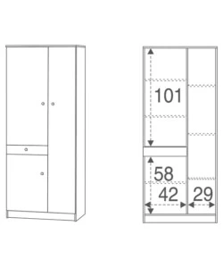 MOBILE PORTA BIANCHERIA BIANCO, 77X183X34 CM