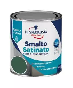 SMALTO ACQUA SATINATO 0,5 LT. VERDE SCURO