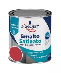 SMALTO ACQUA SATINATO 0,5 LT. ROSSO