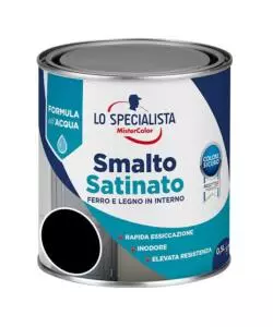 SMALTO ACQUA SATINATO 0,5 LT. NERO