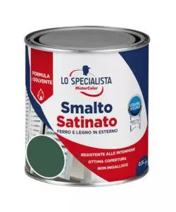 SMALTO SOLVENTE SATINATO 0,5 LT. VERDE SCURO