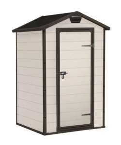 CASETTA DA GIARDINO KETER "MANOR 4x3" IN RESINA COLORE BEIGE CON PORTA BATTENTE SINGOLA 129X103X196 CM