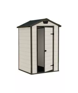 CASETTA DA GIARDINO KETER "MANOR 4x3" IN RESINA COLORE BEIGE CON PORTA BATTENTE SINGOLA 129X103X196 CM