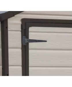 CASETTA DA GIARDINO KETER "MANOR 6x5" IN RESINA COLORE BEIGE CON PORTA BATTENTE DOPPIA 185X152X226 CM