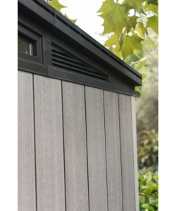CASETTA DA GIARDINO KETER "ARTISAN 11x7" IN DUOTECH COLORE GRIGIO CON PORTA BATTENTE DOPPIA 342X218X226 CM