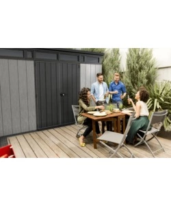 CASETTA DA GIARDINO KETER "ARTISAN 11x7" IN DUOTECH COLORE GRIGIO CON PORTA BATTENTE DOPPIA 342X218X226 CM