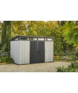 CASETTA DA GIARDINO KETER "ARTISAN 11x7" IN DUOTECH COLORE GRIGIO CON PORTA BATTENTE DOPPIA 342X218X226 CM