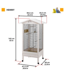 VOLIERA PER UCCELLI HEMMY BEIGE, 84,5X65,5X165 CM - FERPLAST.