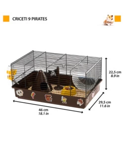 GABBIA PER CRICETI "PIRATES", 46X29,5X23 CM - FERPLAST