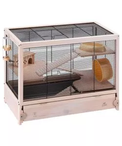 GABBIA PER RODITORI "HAMSTERVILLE" NERA, 60X34X49 CM - FERPLAST