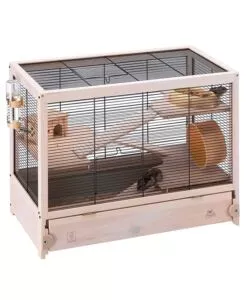 GABBIA PER RODITORI "HAMSTERVILLE" NERA, 60X34X49 CM - FERPLAST