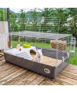 GABBIA PER CONIGLI "RABBIT 100" GRIGIO, 95X57XH46 CM  - FERPLAST