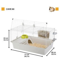 GABBIA PER PORCELLINI D'INDIA "CAVIE 80", 77X48X42 CM GRIGIO - FERPLAST