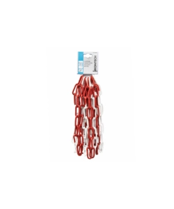 CATENA GENOVESE PRETAGLIATA MAGLIA LUNGA SALDATA Ø 5 MM. IN ACCIAIO BIANCO/ROSSO 5 MT.