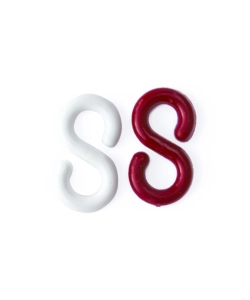 GANCIO A S Ø 8 MM. IN PLASTICA BIANCA E ROSSA - 4 PZ.