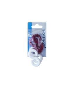 GANCIO A S Ø 8 MM. IN PLASTICA BIANCA E ROSSA - 4 PZ.
