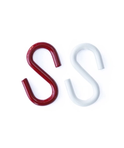 GANCIO A S Ø 5 MM. IN ACCIAIO BIANCO E ROSSO - 4 PZ.