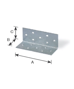 LASTRINA AD ANGOLO, FORATA 100 X 40 X 40 MM.