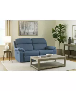 DIVANO 2 POSTI BELLAHOME "ANNIKA" CON RECLINER MANUALE IN TESSUTO BLU, 145X93X101 CM