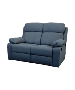 DIVANO 2 POSTI BELLAHOME "ANNIKA" CON RECLINER MANUALE IN TESSUTO BLU, 145X93X101 CM