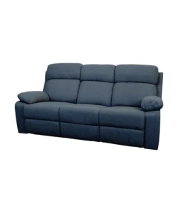 DIVANO 3 POSTI BELLAHOME "ANNIKA" CON RECLINER MANUALE IN TESSUTO BLU, 198x93x101 CM
