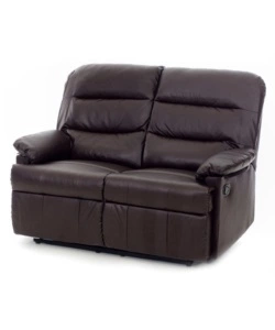 DIVANO "MARA" 2 POSTI IN SIMILPELLE COLORE MARRONE - 140 x 90 x 102H.
