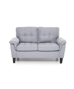 DIVANO "DENVER" 2 POSTI TESSUTO GRIGIO, 145X95X78 CM