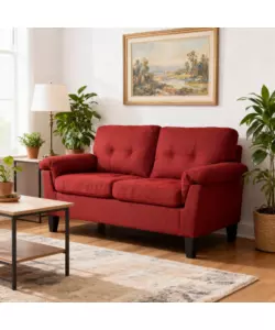 DIVANO "DENVER" 2 POSTI TESSUTO ROSSO 145X95X78 CM