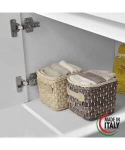 MOBILE BAGNO SOSPESO "FABULA" CON 2 ANTE BIANCO LACCATO, 90X47X57 CM