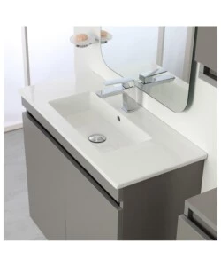 MOBILE BAGNO SOSPESO "PASTELLO" GRIGIO CON 2 ANTE, 80X37X69 CM