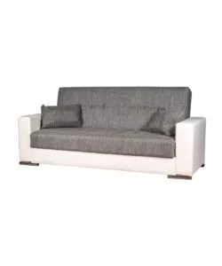 DIVANO LETTO "PADOVA" 3 POSTI BIANCO GRIGIO, 230X93X97 CM