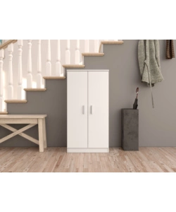 ARMADIO SCARPIERA BIANCA CON 2 ANTE, 55X108X36 CM