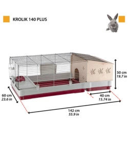 GABBIA PER CONIGLI "KROLIK 140 PLUS"  142X60X50 CM - FERPLAST