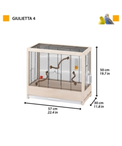 GABBIA PER UCCELLI "GIULIETTA 4" IN LEGNO , 57X30X50 CM - FERPLAST