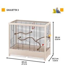 GABBIA PER UCCELLI "GIULIETTA 5" IN LEGNO , 69X34,5X58 CM - FERPLAST