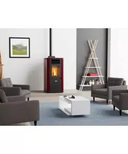 STUFA A PELLET CANALIZZATA CANADIAN STOVE "DESIGN 10C" BORDEAUX 8,7 KW