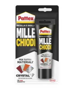 ADESIVO HENKEL PATTEX MILLECHIODI CRYSTAL CARTUCCIA,  90 GR