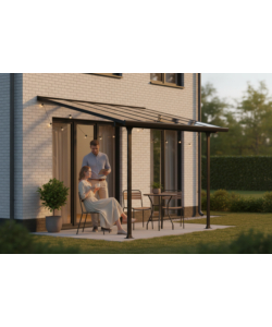 PERGOLA ADDOSSATA DA ESTERNO EUROGARDEN "MEMPHIS" IN ALLUMINIO 303X295X305 CM