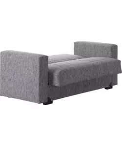 DIVANO LETTO "MALI" 2 POSTI CON CASSETTONE IN TESSUTO GRIGIO, 152x74x83 CM