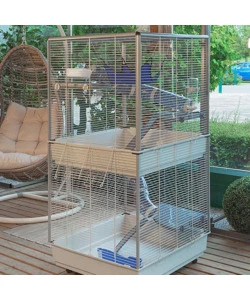 GABBIA PER FURETTI SU DUE PIANI "TOWER", 75X80X161 CM - FERPLAST