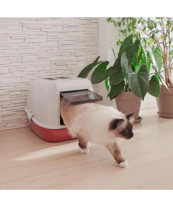 LETTIERA TOILETTE GATTO CHIUSA FERPLAST "MAGIX" BORDEAUX 45,5X55,5X39 CM