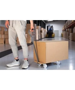 CARRELLO TRASPORTO PIEGHEVOLE EASY SYSTEM CON MANICO E RUOTE PIVOTANTI IN LEGNO PORTATA 200 KG 58X29X1,8 CM