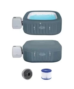 PISCINA IDROMASSAGGIO GONFIABILE RISCALDATA BESTWAY "LAY-Z-SPA HAWAII HYDROJET PRO" 4/6 PERSONE 180X180X71 CM CON COPERTURA GONFIABILE, CARTUCCIA ED EROGATORE CHEMCONNECT  - COD. 54138