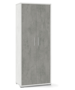 MOBILE 2 ANTE BIANCO E CEMENTO, 71X182X41 CM